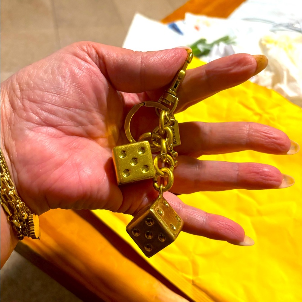 Gold Dice Keychain